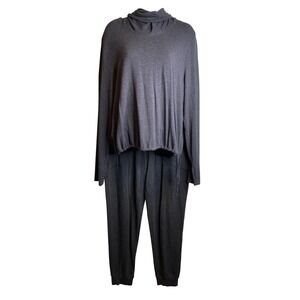 Cabi Womens Gray Recess‎ Cowl Neck Topper Sz L Trek Joggers Sz M Two Piece Set